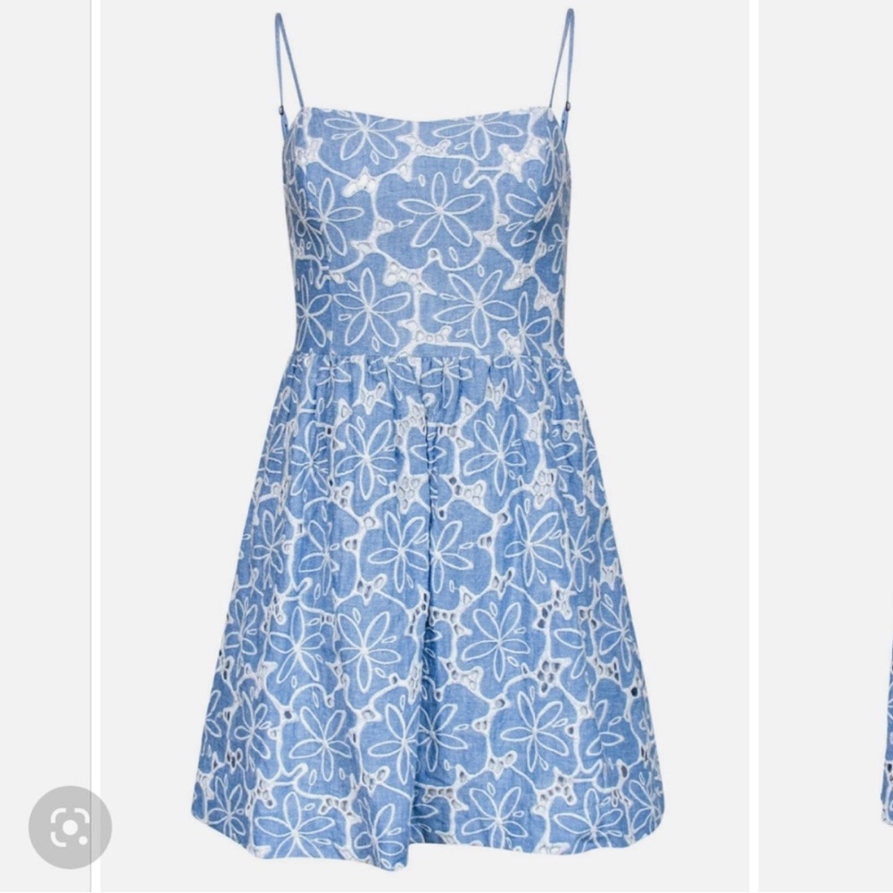 LILLY PULITZER Hollander For A Dollar Chambray Eyelet Dress SIZE: 4 - Picture 6 of 15